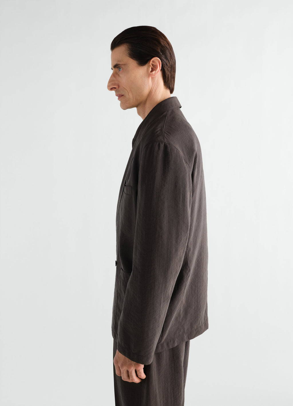 VESTE SOUPLE À DOUBLE BOUTONNAGE EN SOIE SÈCHE