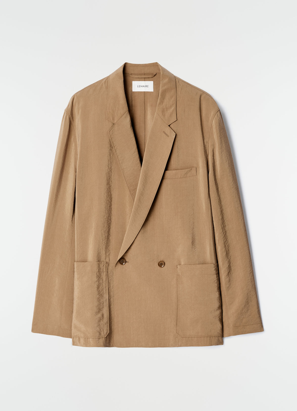 SOFT DOUBLE-BREASTED JACKET IN DRY SILK