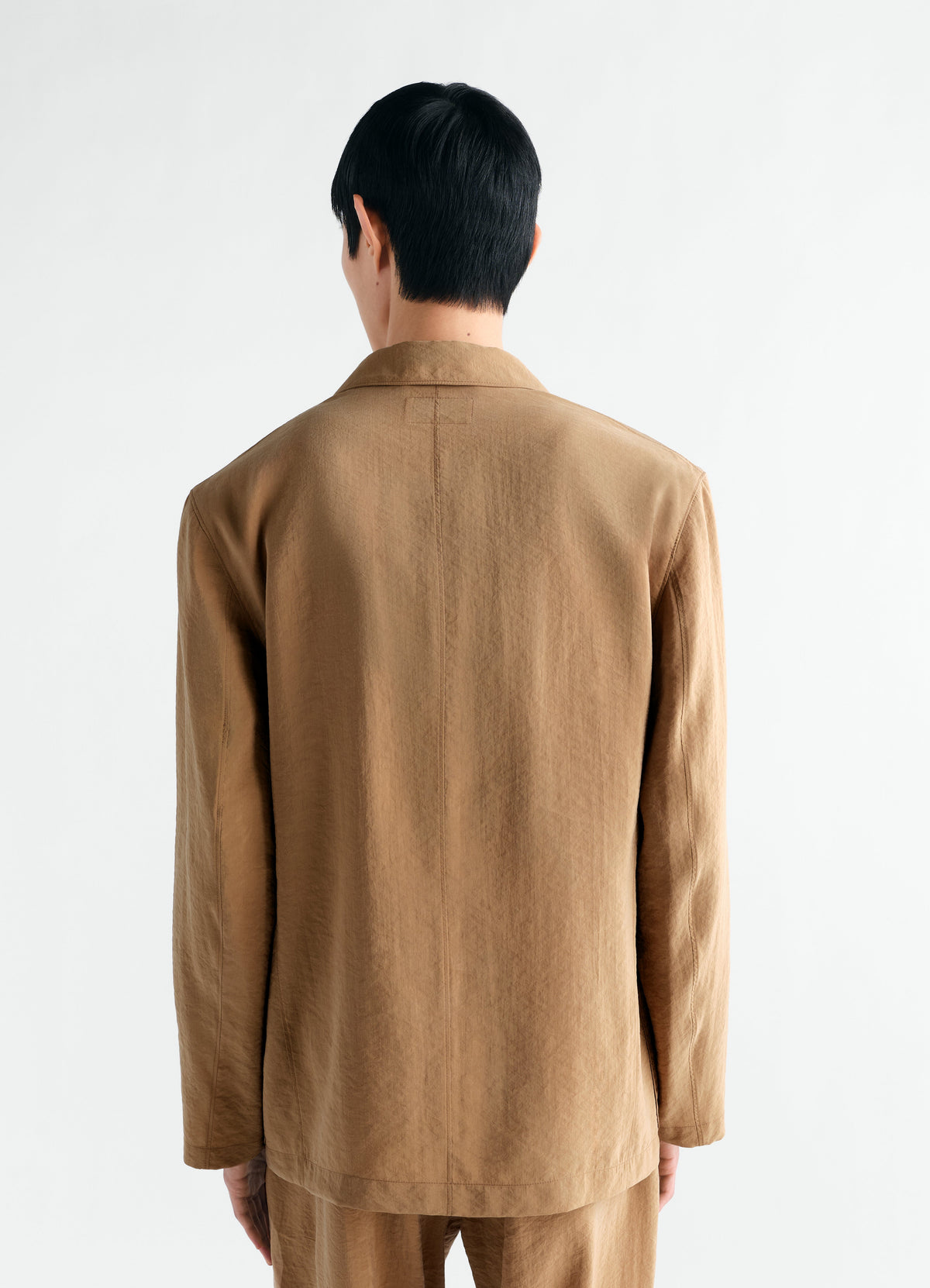 SOFT DOUBLE-BREASTED JACKET IN DRY SILK