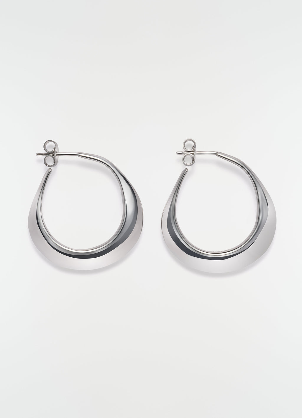 BOUCLES D'OREILLES CRÉOLES EN ARGENT RHODIÉ