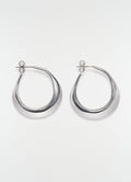 BOUCLES D'OREILLES CRÉOLES EN ARGENT RHODIÉ