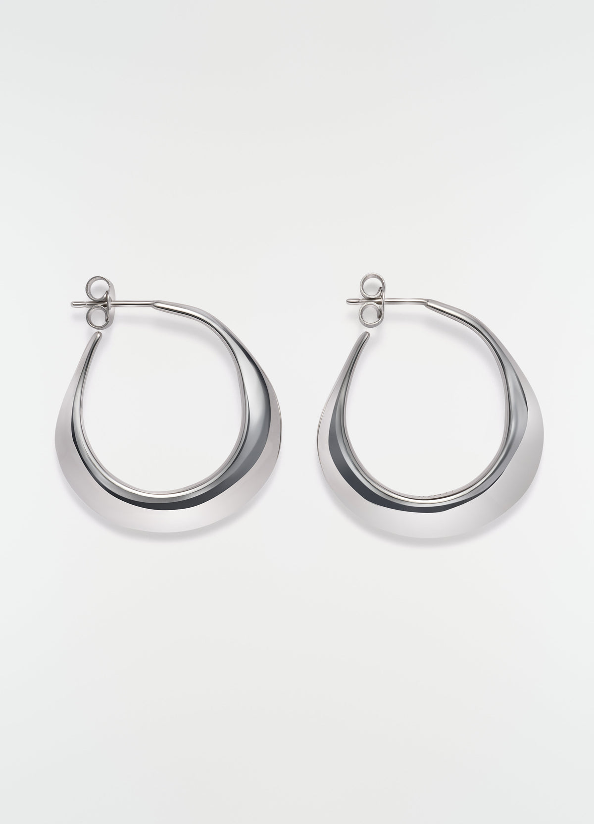 BOUCLES D'OREILLES CRÉOLES EN ARGENT RHODIÉ