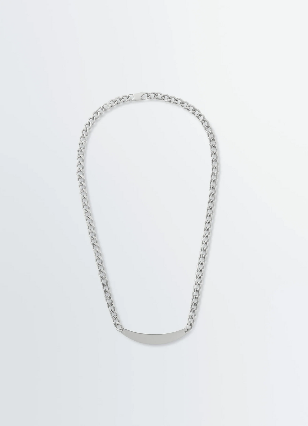COLLIER D'IDENTITÉ EN ARGENT RHODIÉ