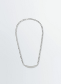 COLLIER D'IDENTITÉ EN ARGENT RHODIÉ