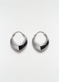 DROP EDGE HOOPS IN RHODIUM SILVER