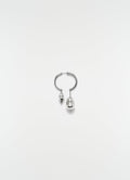 GLASS BLOWN SINGLE HOOP IN RHODIUM SILVER