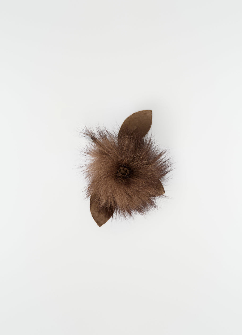 BROCHE ROSE FUZZY EN CUIR D'AGNEAU SHEARLING