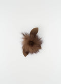 BROCHE ROSE FUZZY EN CUIR D'AGNEAU SHEARLING