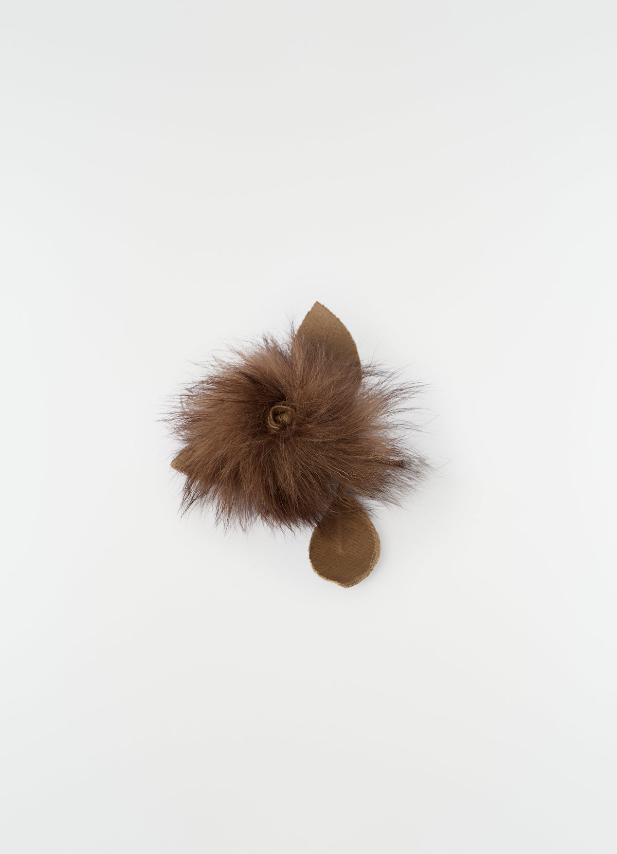 BROCHE ROSE FUZZY EN CUIR D'AGNEAU SHEARLING