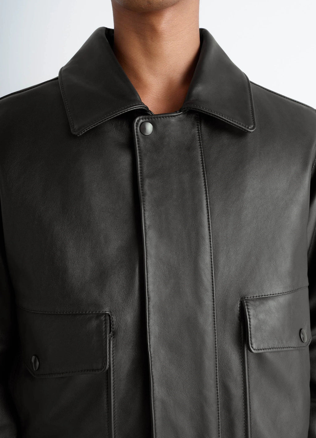BLOUSON EN CUIR DE VACHETTE FOULONNÉ