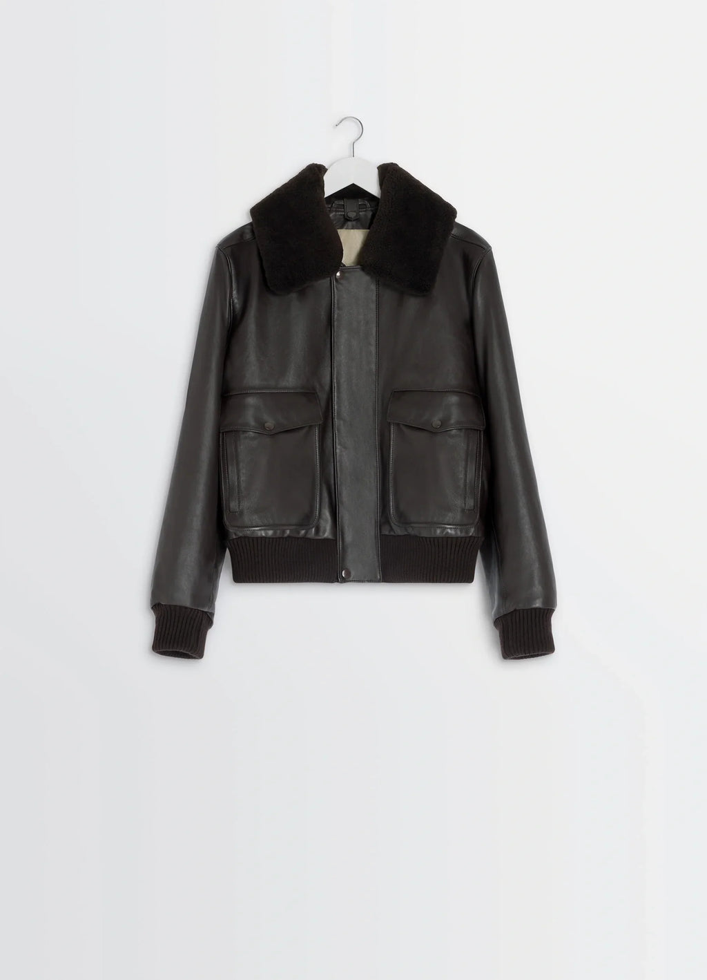 BLOUSON EN CUIR DE VACHETTE FOULONNÉ