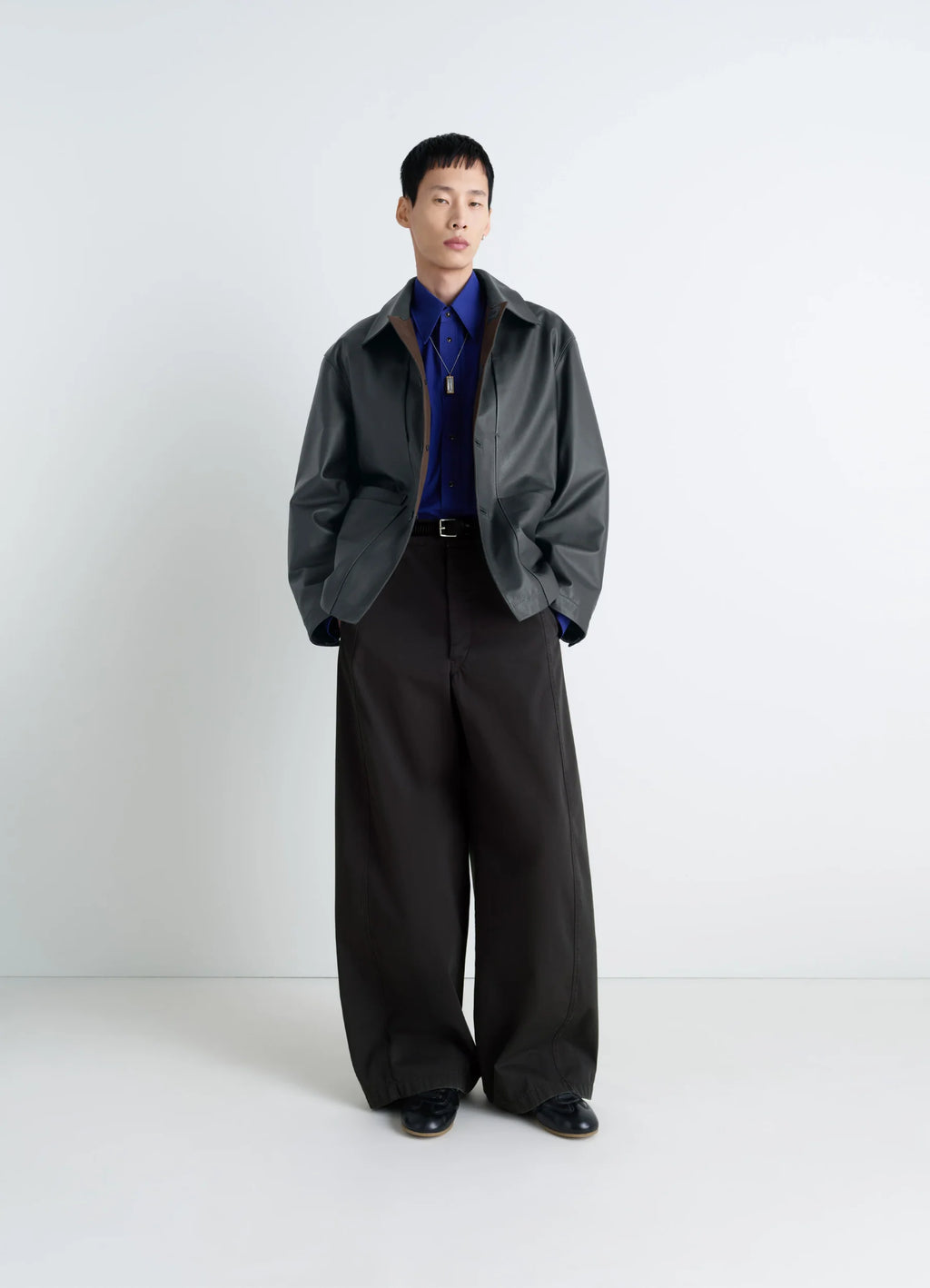 VESTE DE TRAVAIL EN CUIR DE VACHETTE GRAINÉ