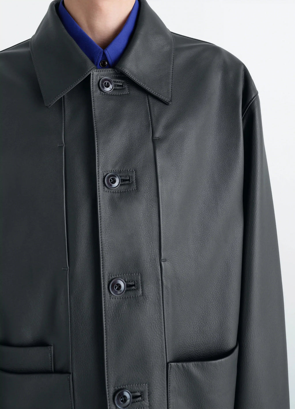 VESTE DE TRAVAIL EN CUIR DE VACHETTE GRAINÉ