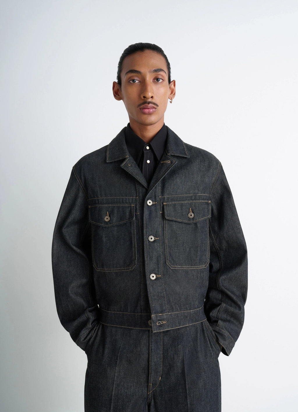 TRUCKER JACKET IN HEAVY SLATE DENIM