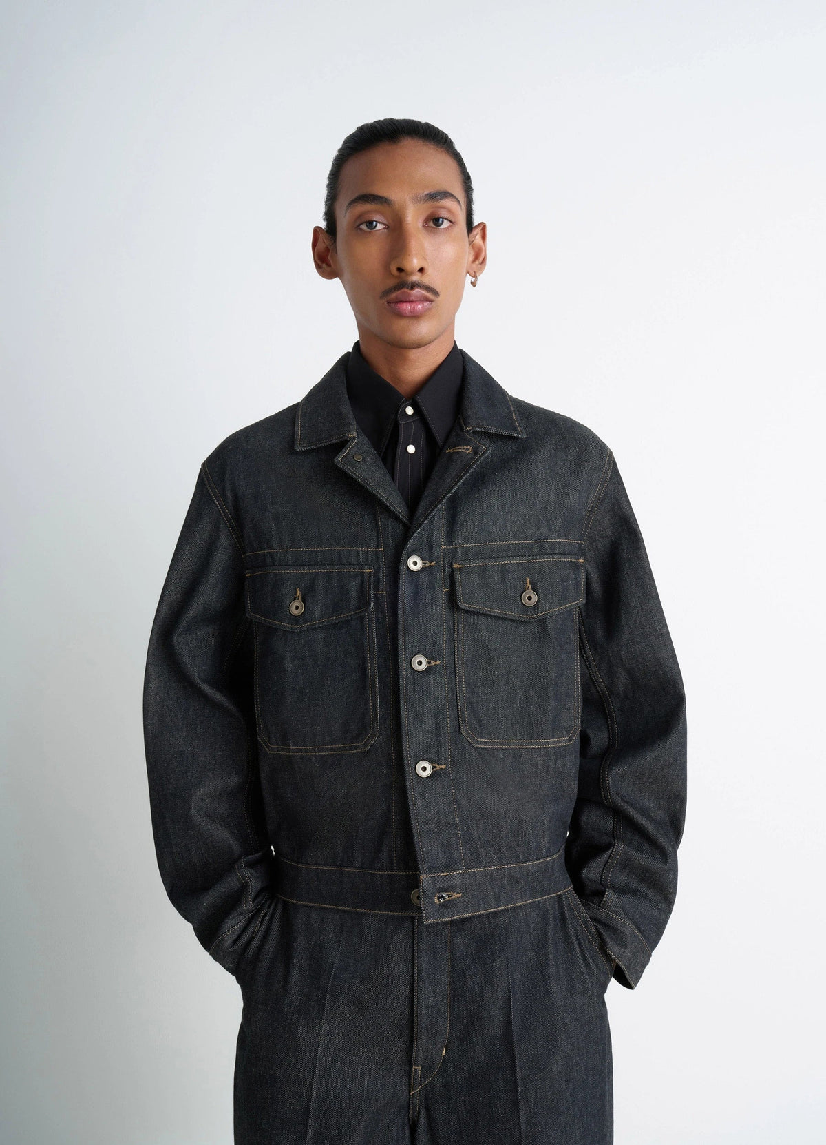 TRUCKER JACKET IN HEAVY SLATE DENIM