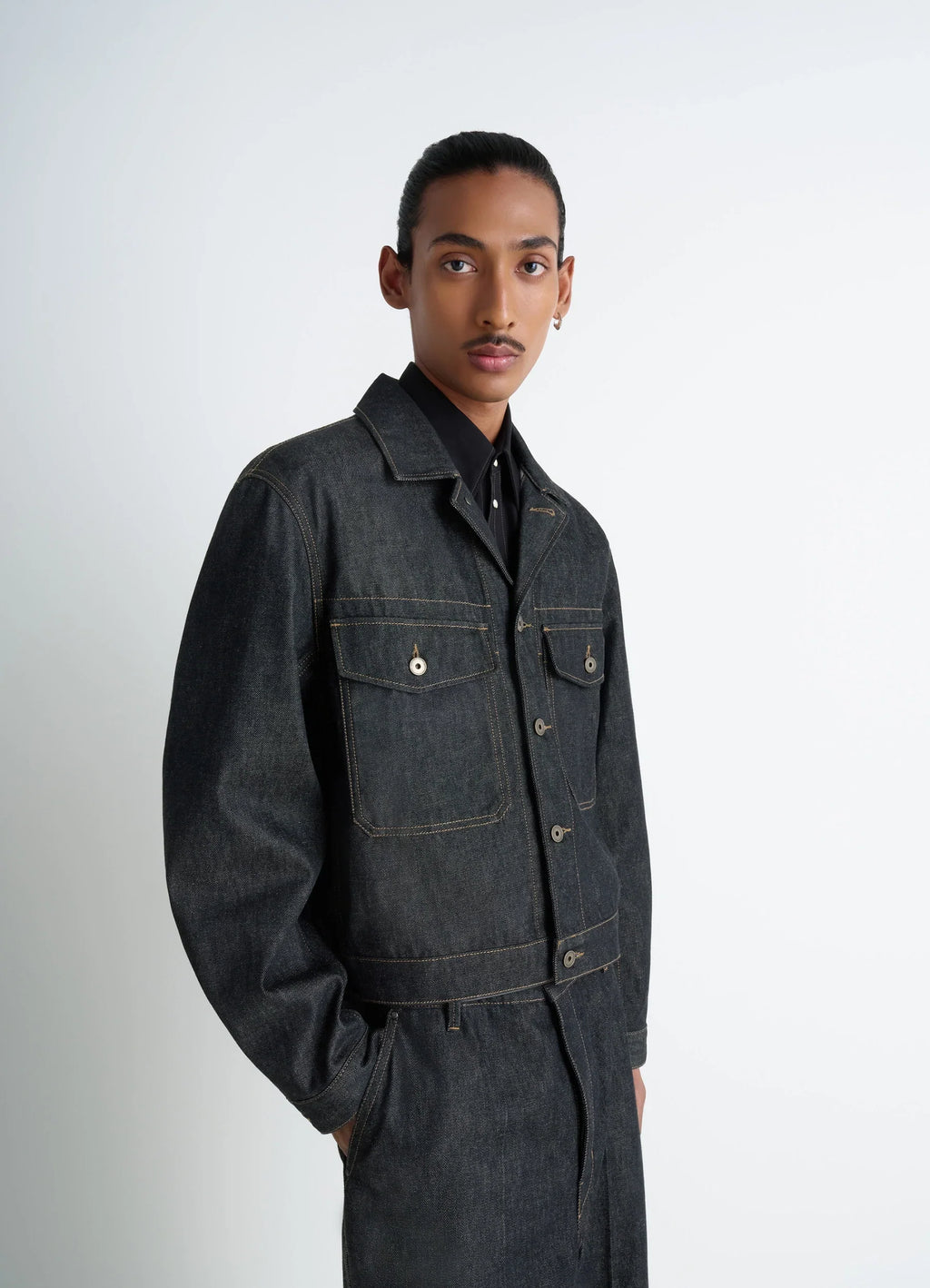 TRUCKER JACKET IN HEAVY SLATE DENIM