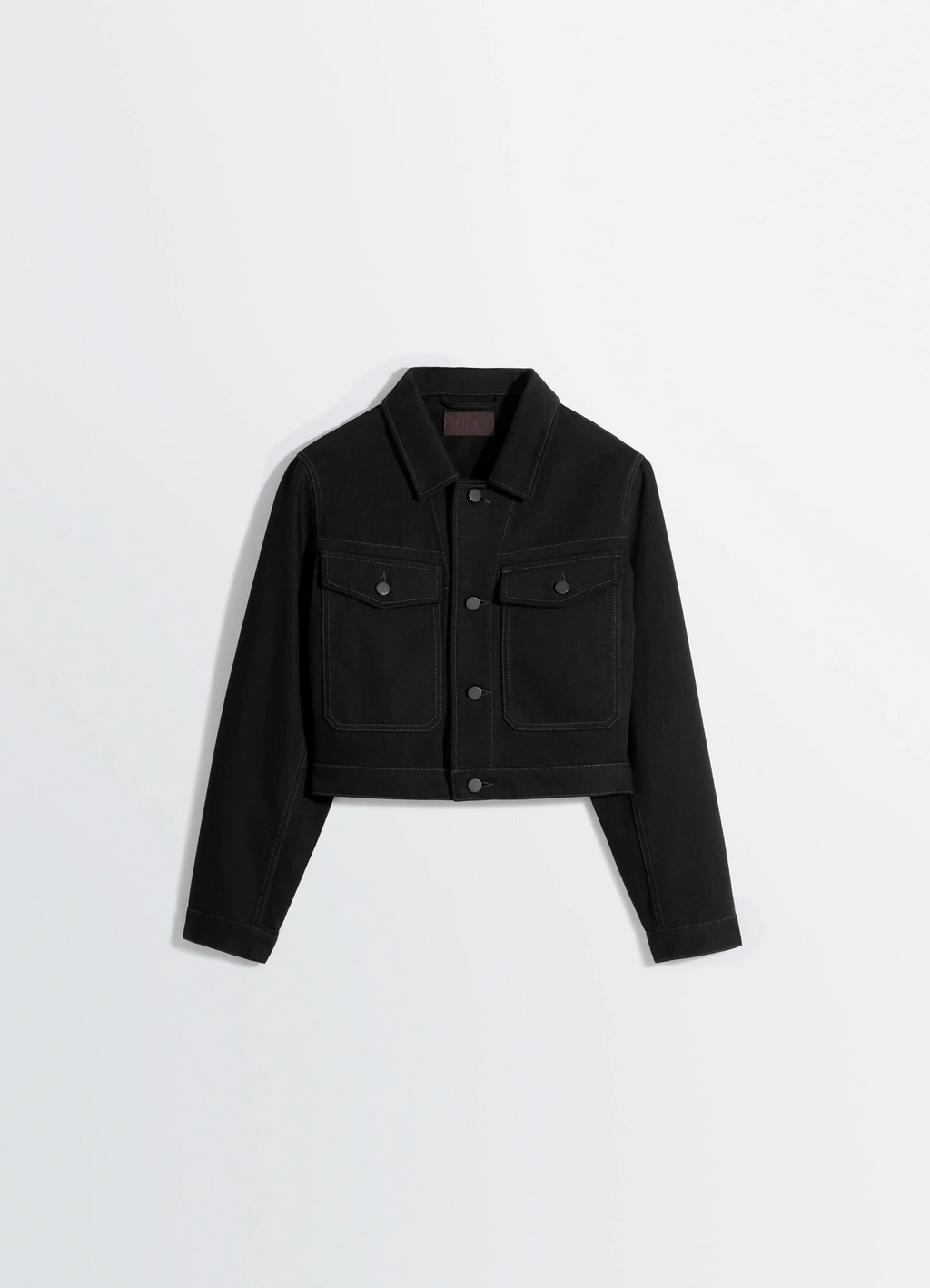 CROPPED BLOUSON IN HEAVY BLACK DENIM