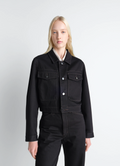 CROPPED BLOUSON IN HEAVY BLACK DENIM