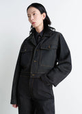 CROPPED BLOUSON IN HEAVY SLATE DENIM