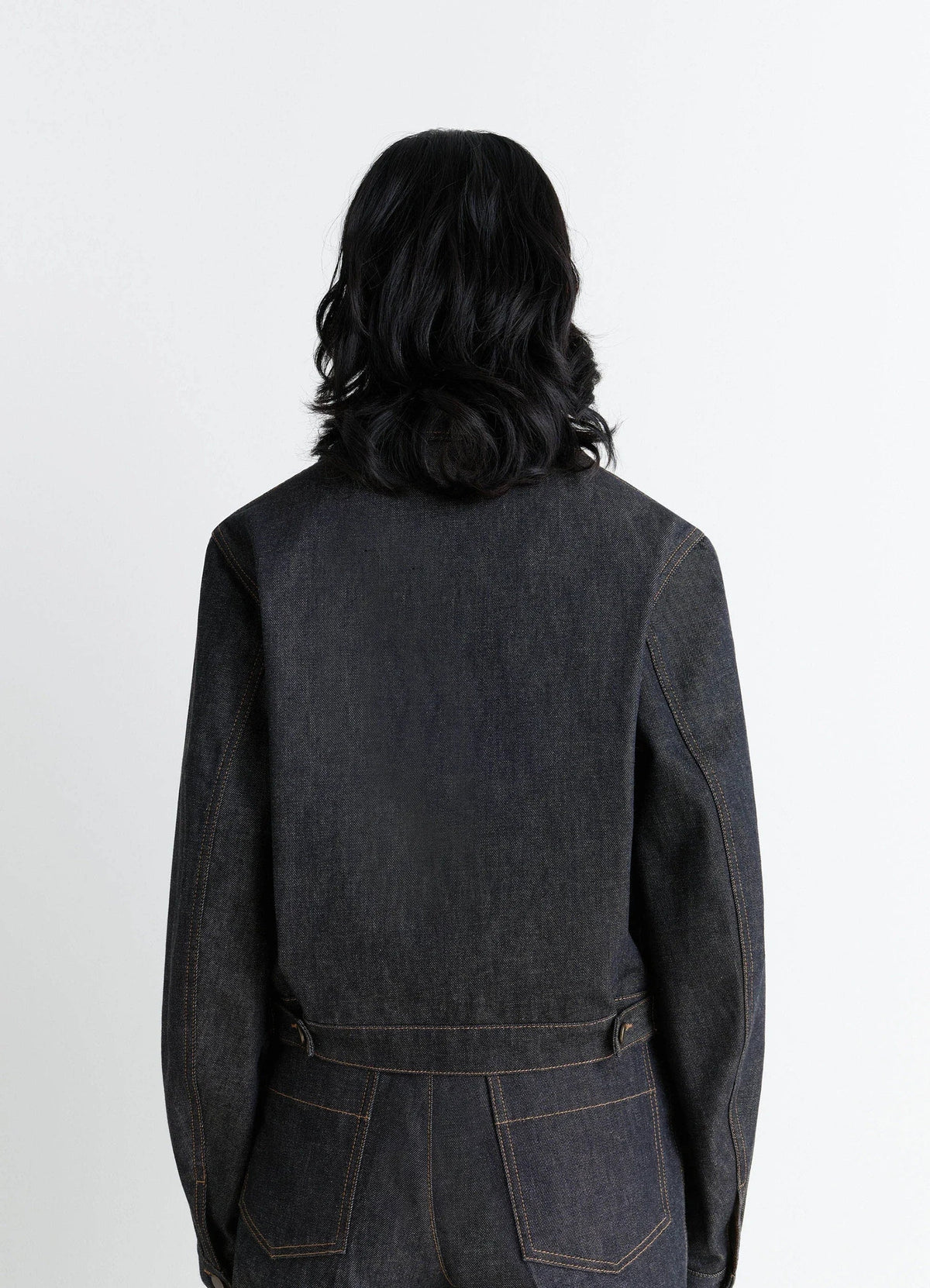 BLOUSON COURT EN DENIM ARDOISE ÉPAIS