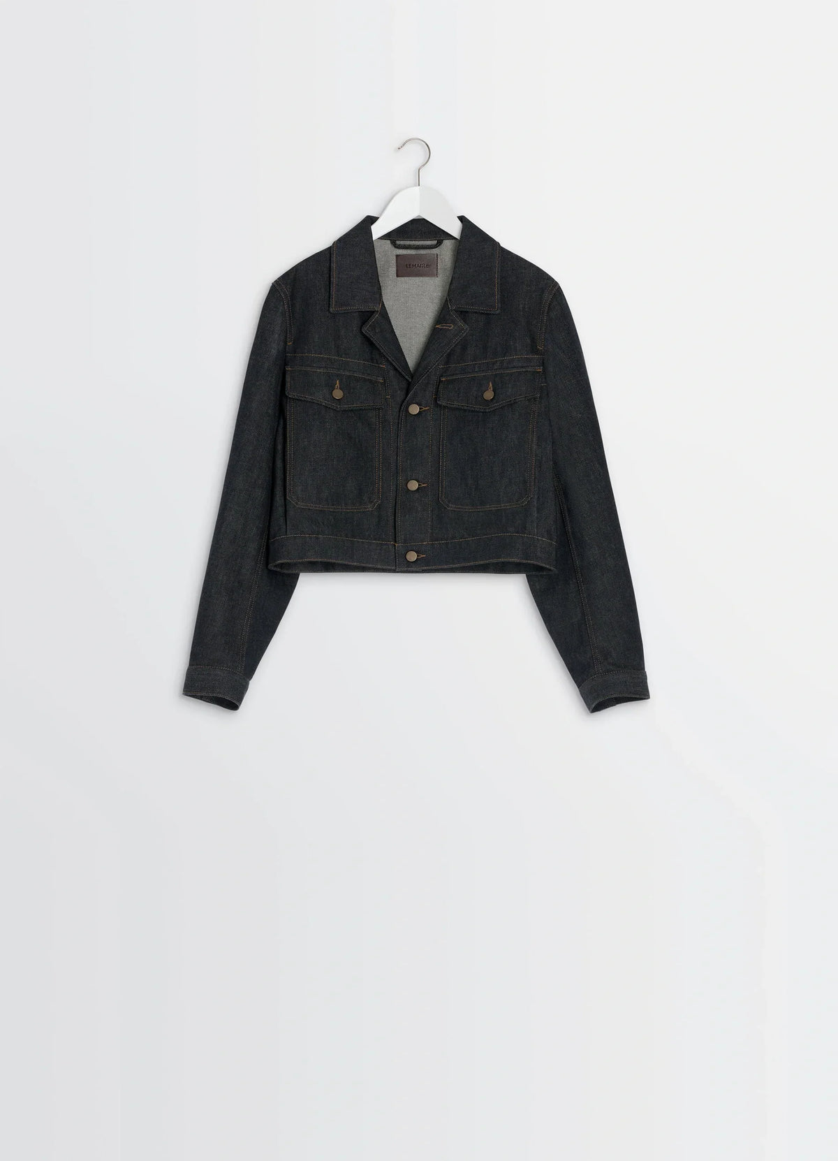 CROPPED BLOUSON IN HEAVY SLATE DENIM