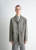 VESTE SIMPLE BOUTONNAGE EN DAIM BROSSÉ