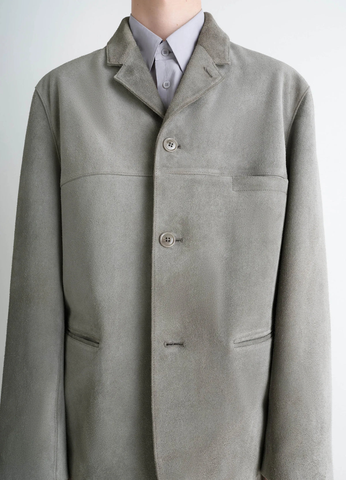 SUEDE SINGLE BREASTED JACKET IN BRUSHED SUEDE