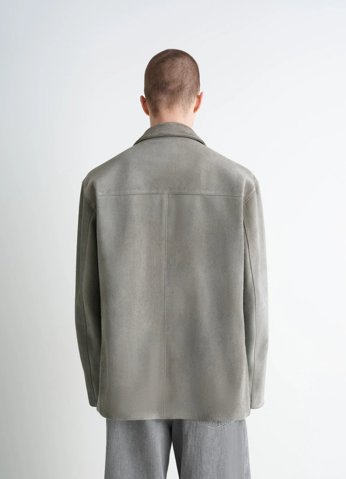 VESTE SIMPLE BOUTONNAGE EN DAIM BROSSÉ