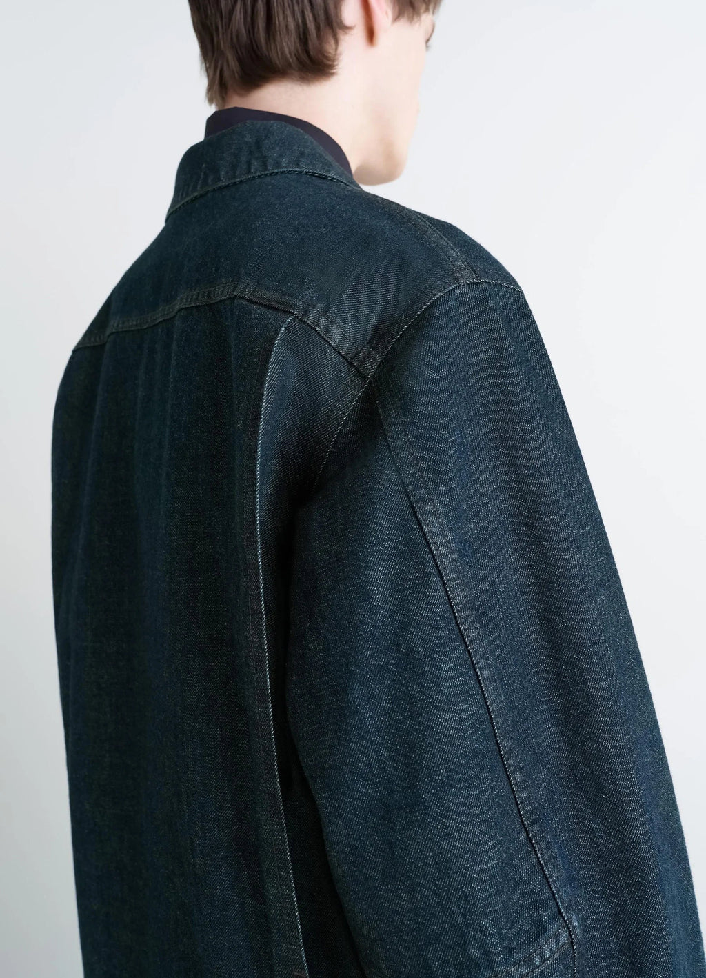 VESTE CARRÉE EN DENIM INDIGO