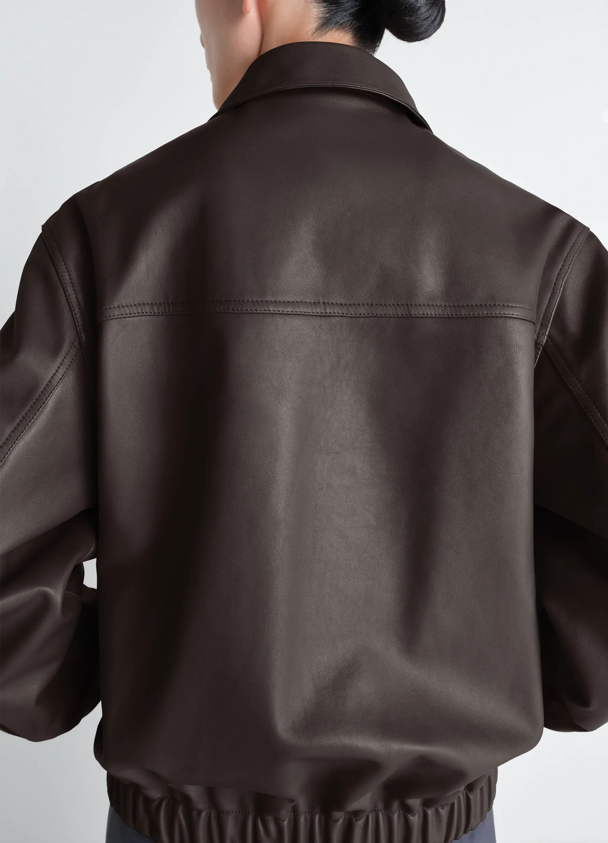 LEATHER BLOUSON WITH POCKETS IN HEAVY COW LEATHER