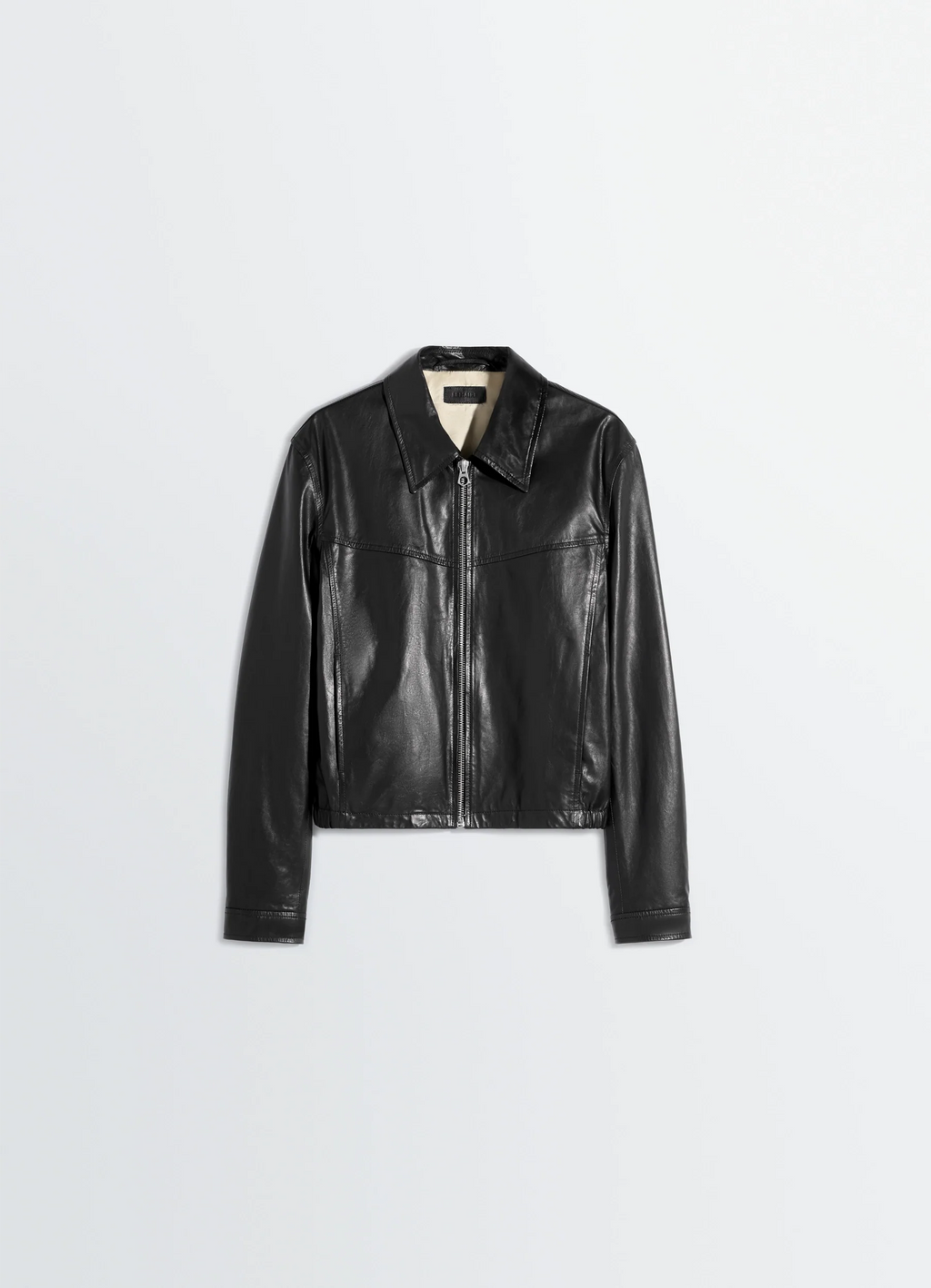 BLOUSON DE MOTARD EN CUIR DE VACHETTE EFFET PAPIER