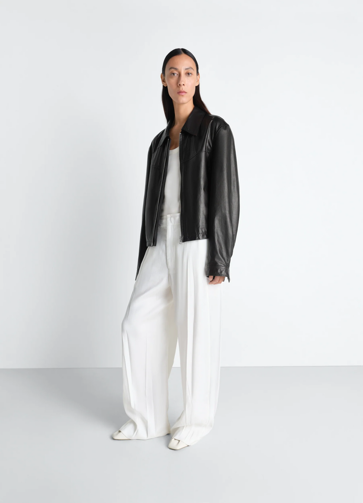 BIKER BLOUSON IN PAPER COW LEATHER