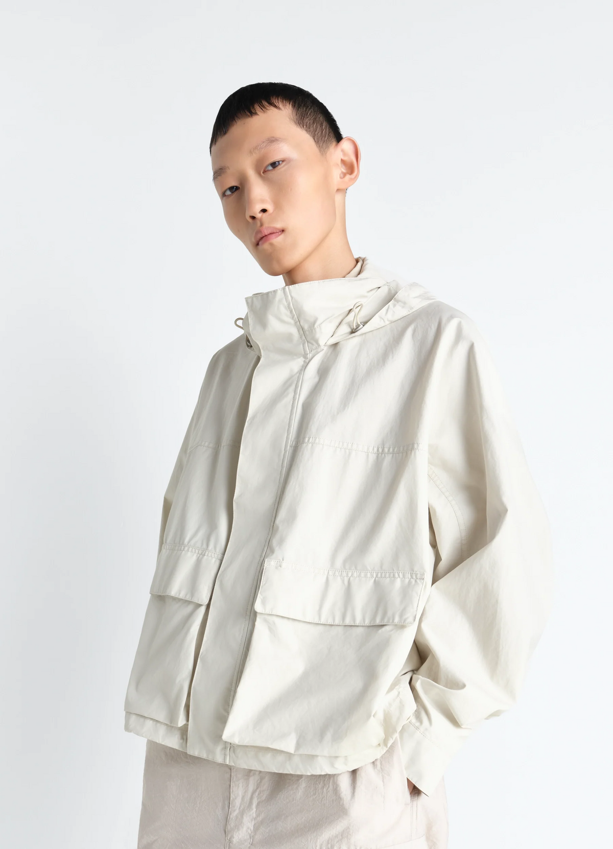 SHORT RAIN PARKA IN WATER REPELLENT VENTILE® COTTON