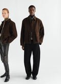 VESTE BOXEE EN TWILL ÉPAIS TEINT EN PIÈCE