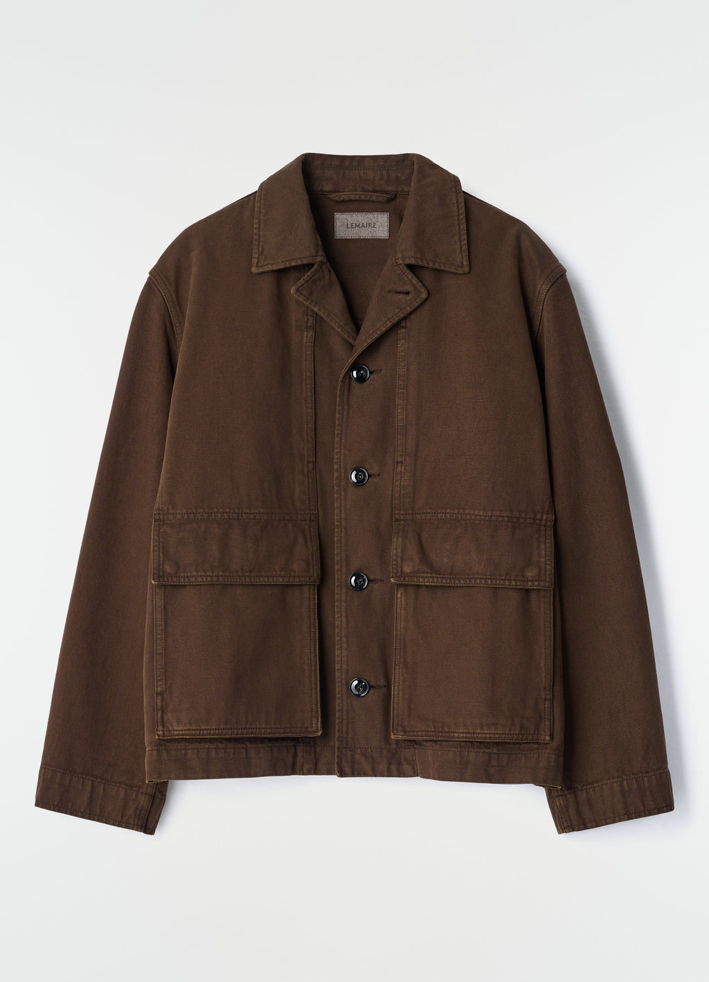 VESTE BOXEE EN TWILL ÉPAIS TEINT EN PIÈCE