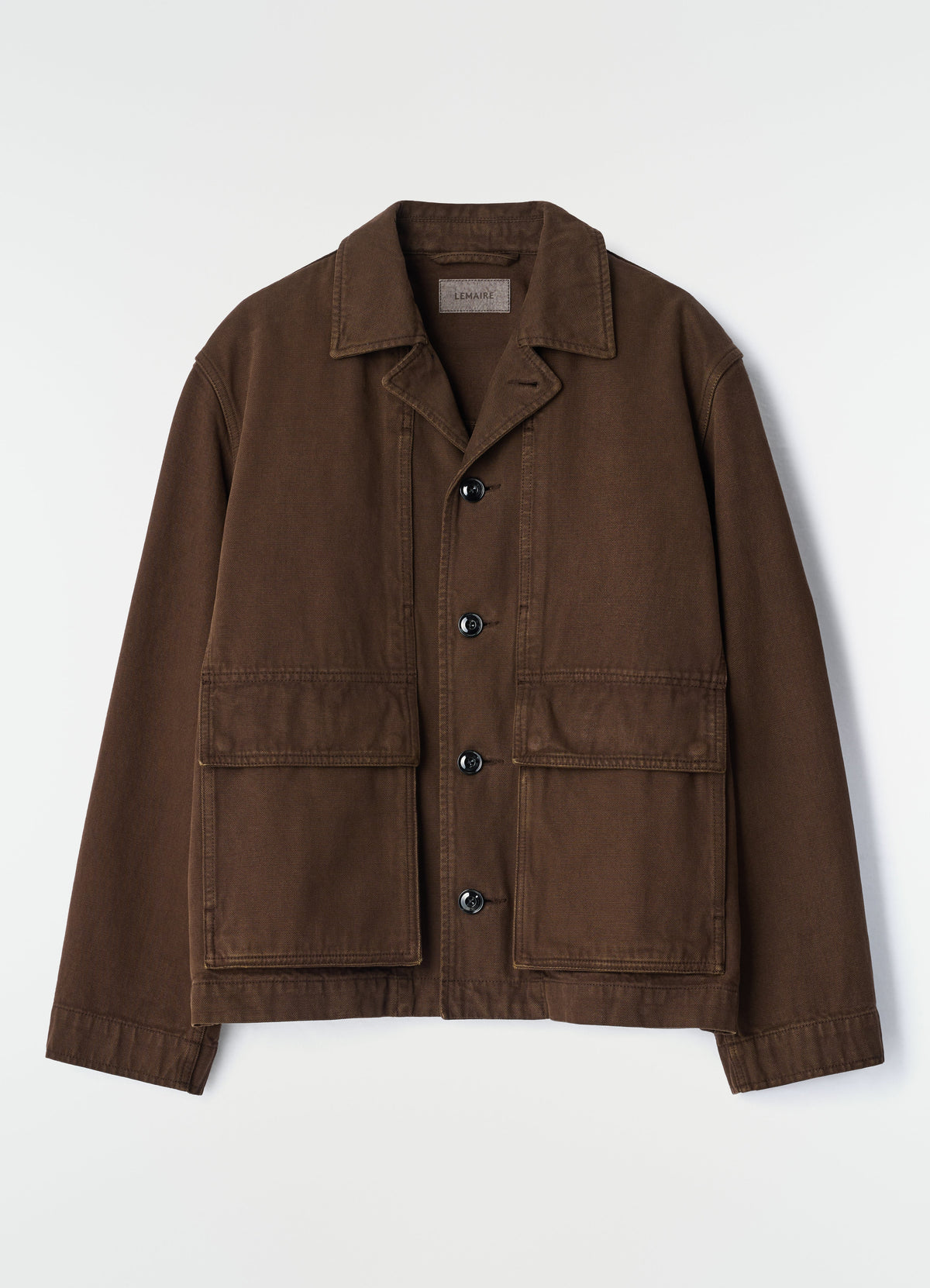 VESTE BOXEE EN TWILL ÉPAIS TEINT EN PIÈCE