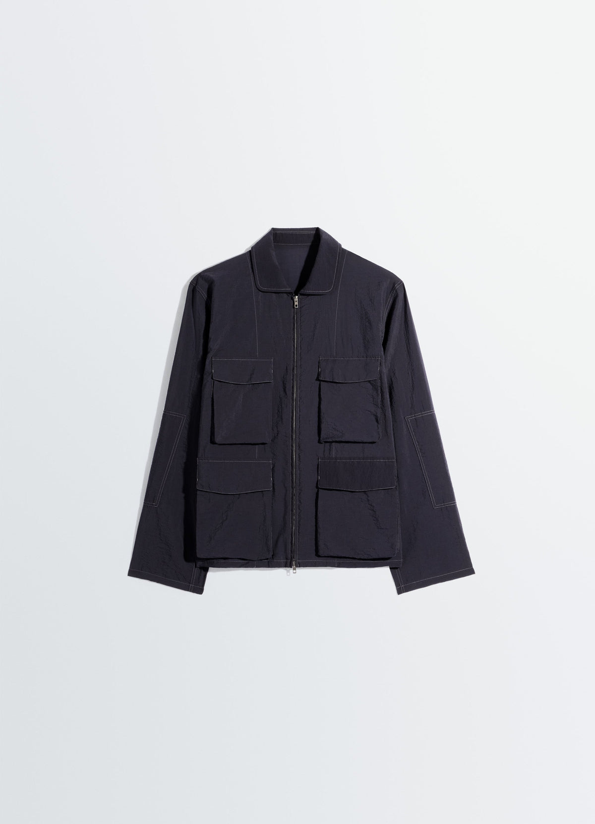 3D POCKET JACKET IN WASHED TECHNICAL COTTON