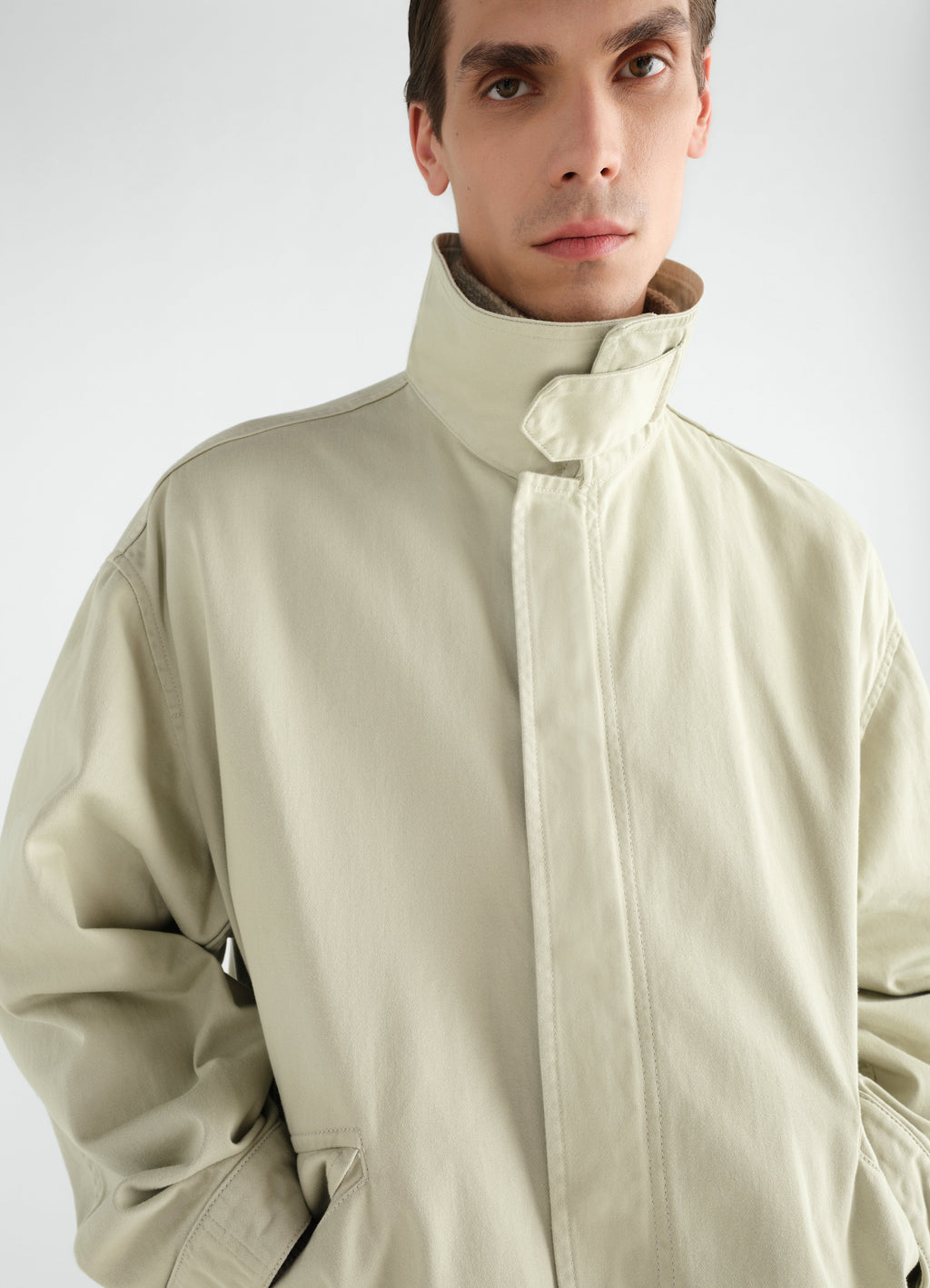 PARKA MILITAIRE EN SATIN DE COTON LOURD