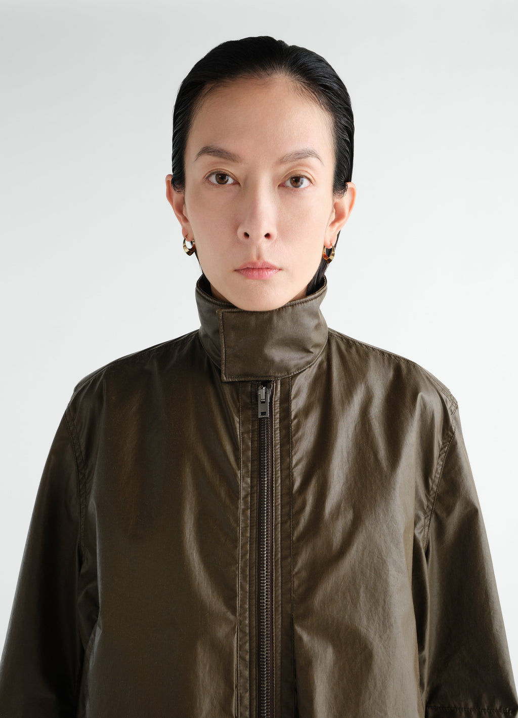 ZIPPED BLOUSON IN WATERPROOF COTTON