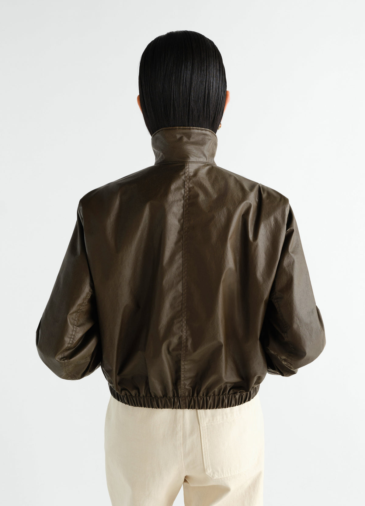 ZIPPED BLOUSON IN WATERPROOF COTTON