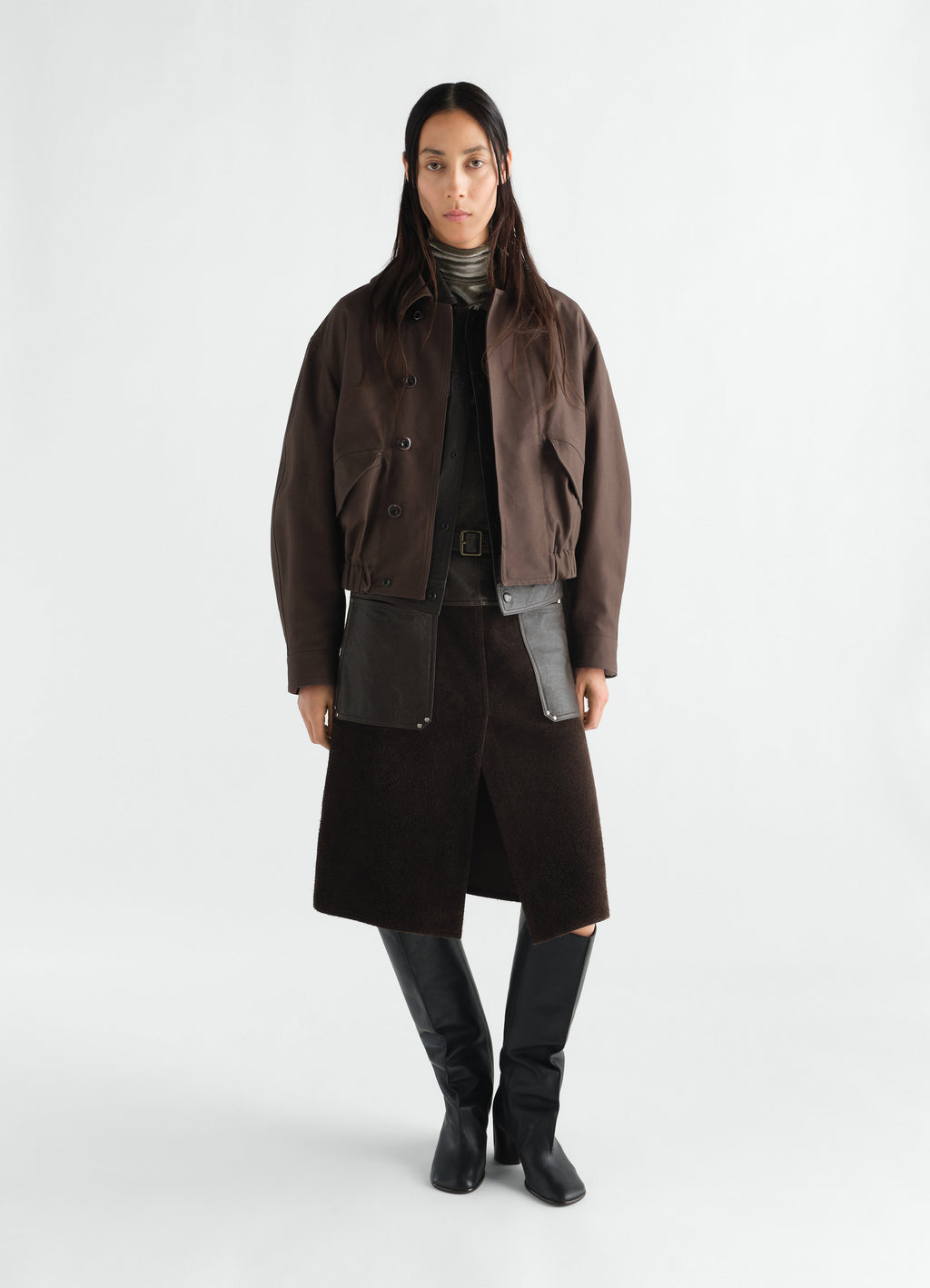 BLOUSON COURT EN SERGÉ DE COTON ÉPAIS