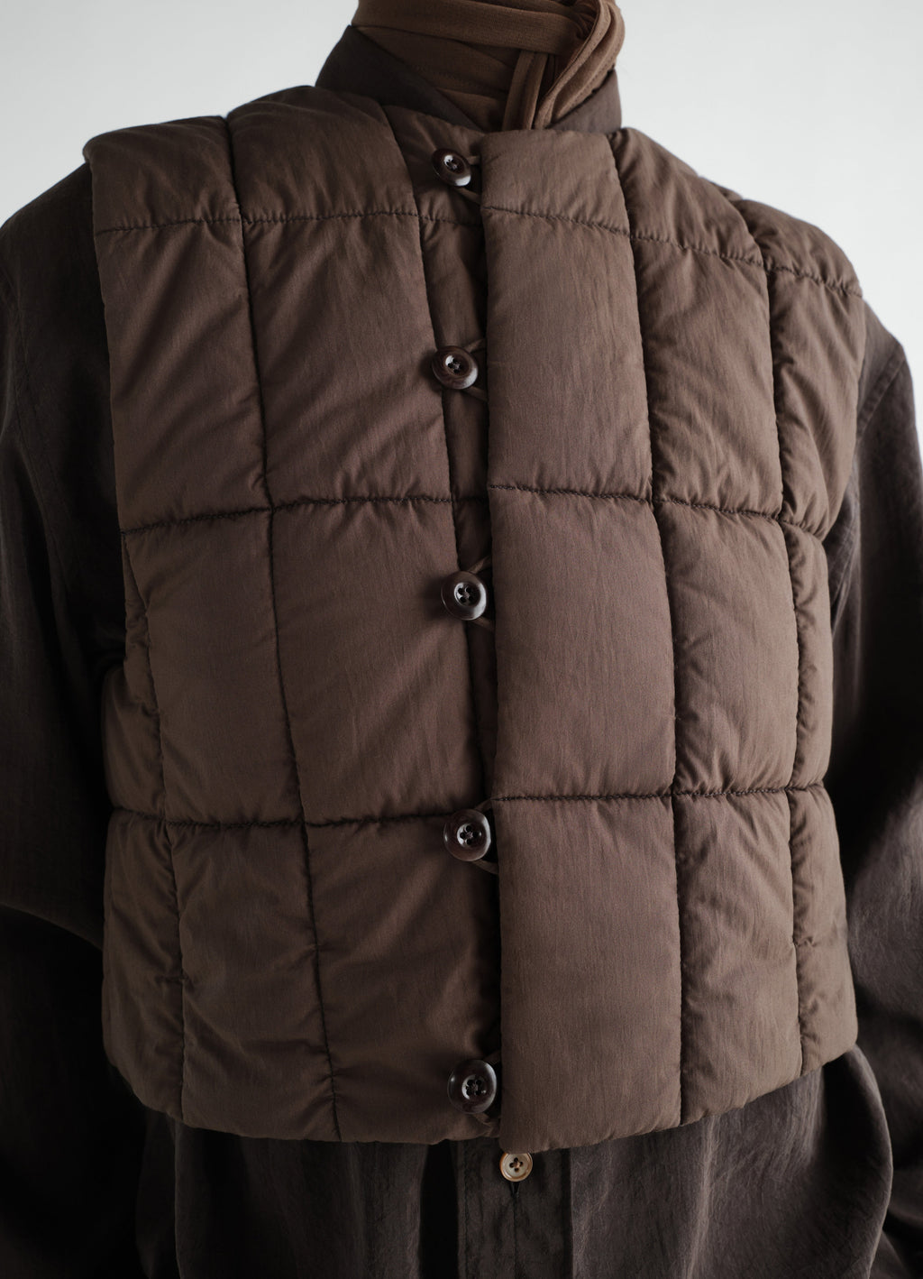 GILET OUATÉ EN COTON NYLON DÉPERLANT