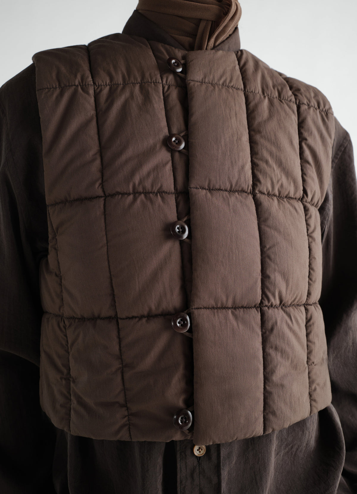 WADDED GILET IN WATER REPELLENT COTTON NYLON