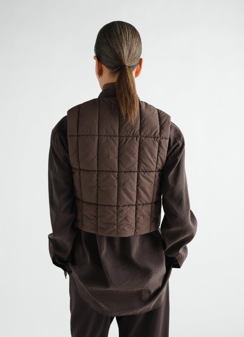 GILET OUATÉ EN COTON NYLON DÉPERLANT