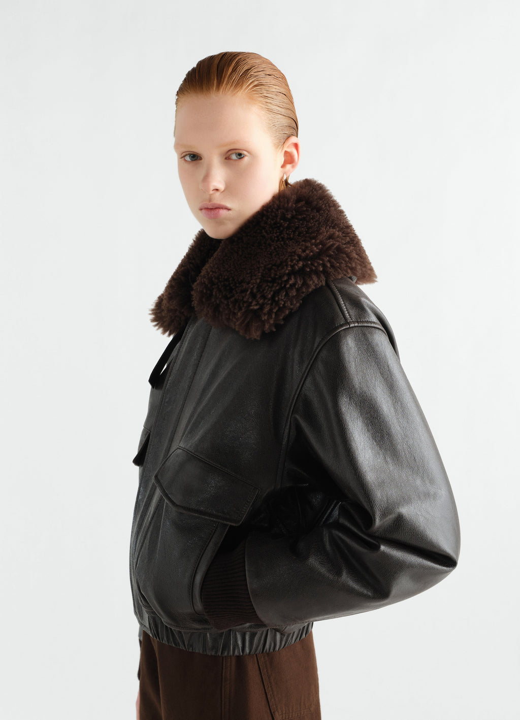 PILOT BLOUSON IN SHINY COW LEATHER
