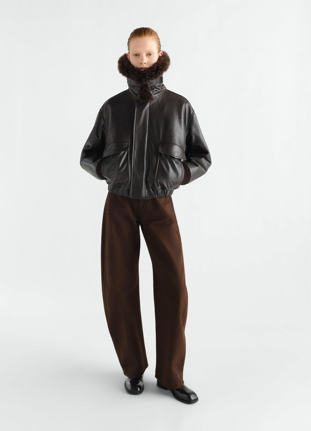 PILOT BLOUSON IN SHINY COW LEATHER