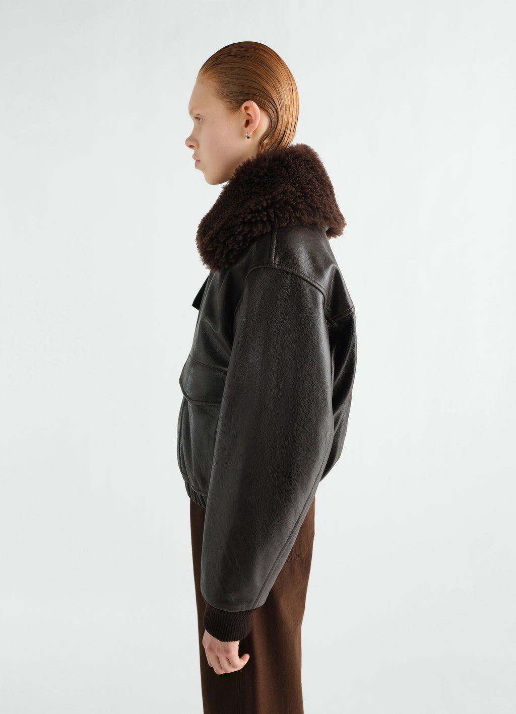 PILOT BLOUSON IN SHINY COW LEATHER