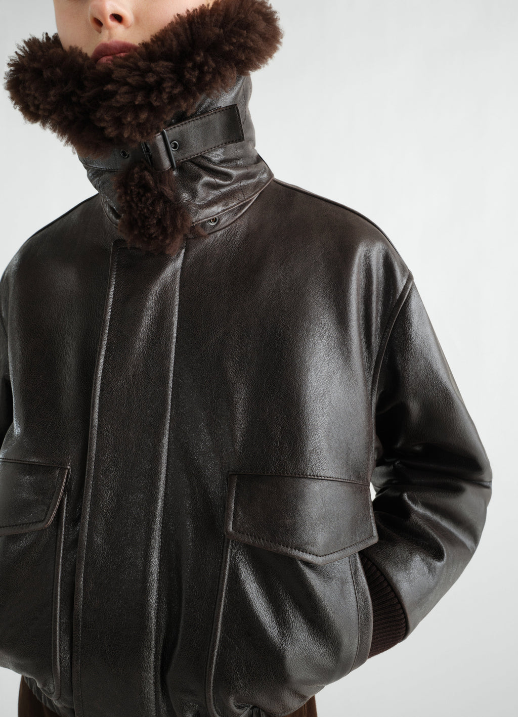 PILOT BLOUSON IN SHINY COW LEATHER