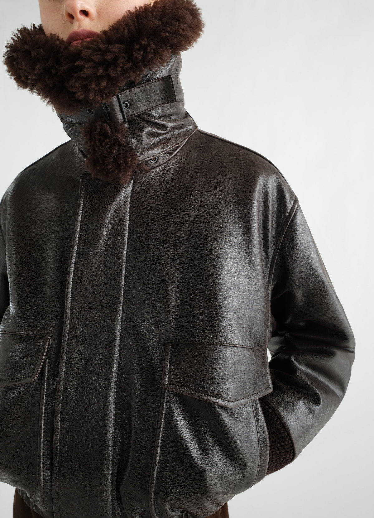PILOT BLOUSON IN SHINY COW LEATHER