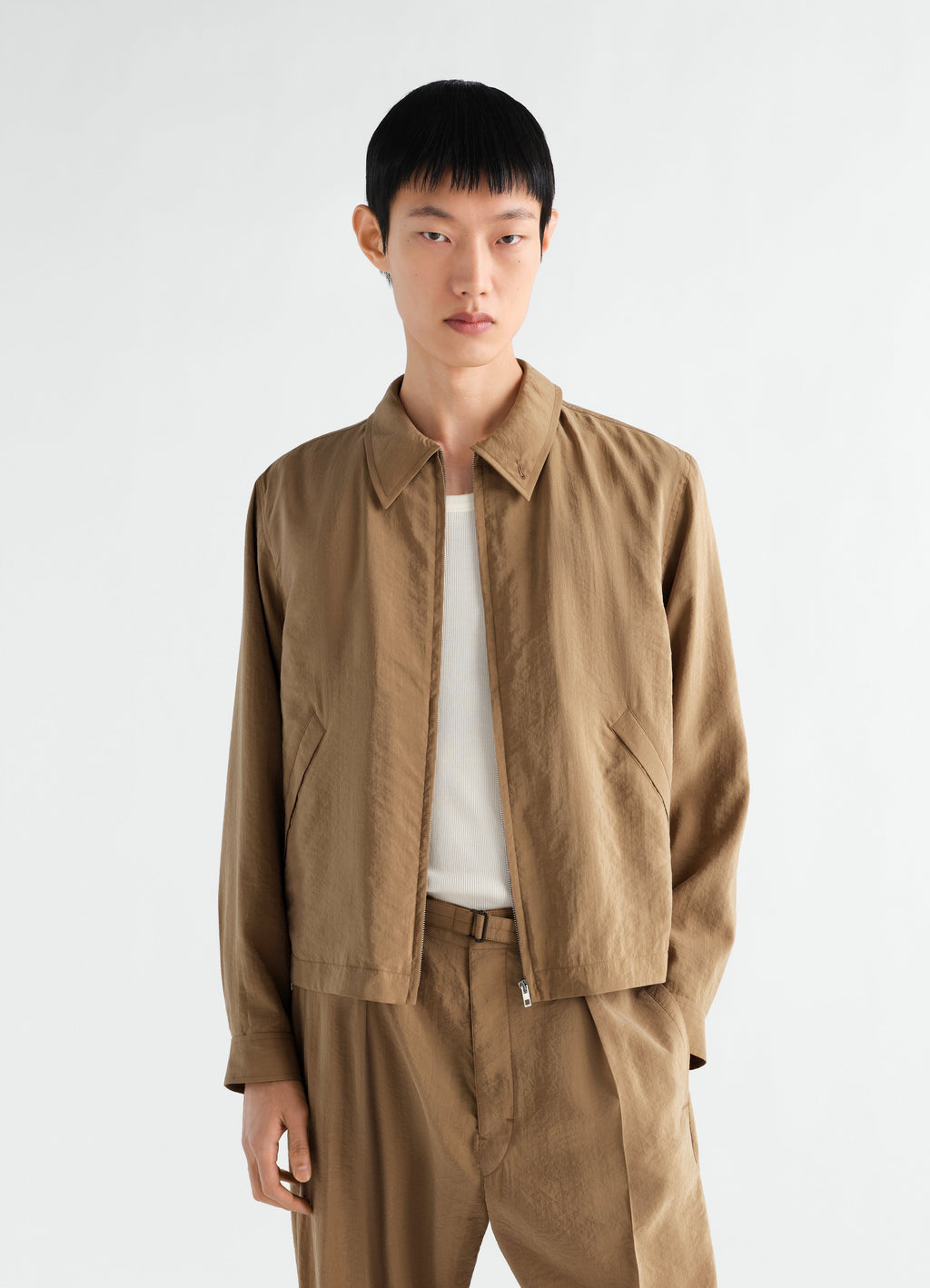 BLOUSON ZIPPÉ LÉGER EN SOIE SÈCHE
